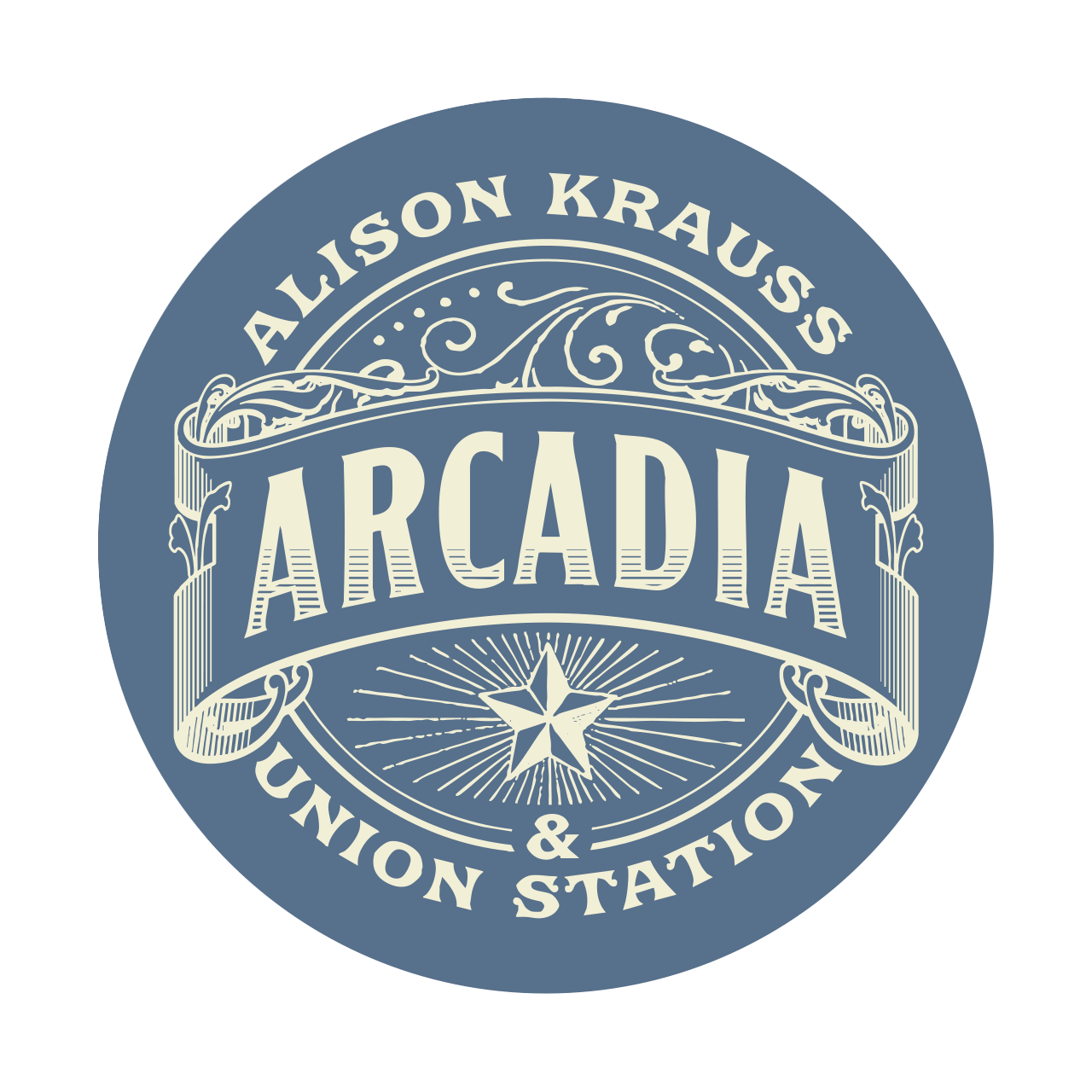 Arcadia Blue Round Sticker