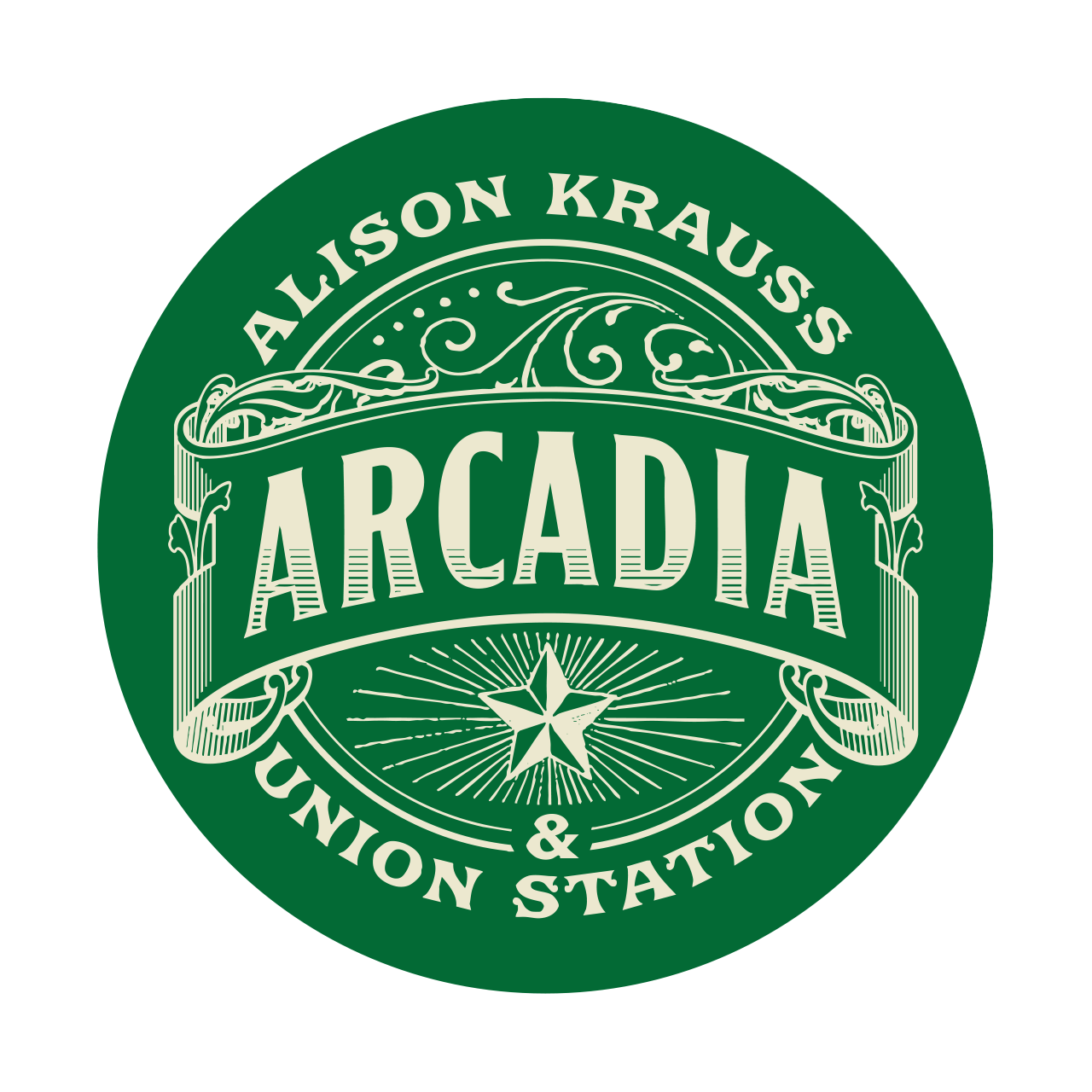 Arcadia Green Round Sticker