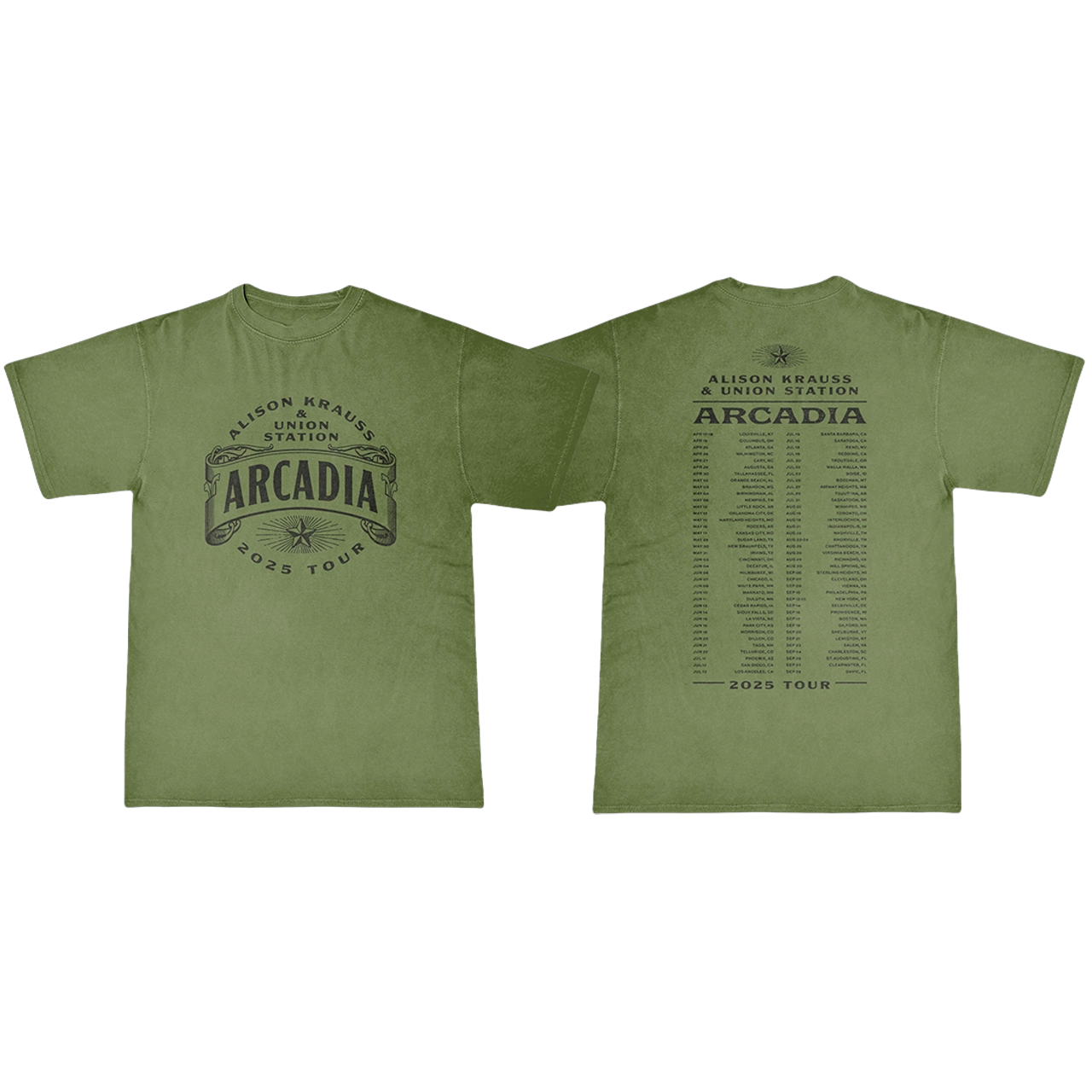 Alison Krauss Arcadia 2025 Green Tour Tee