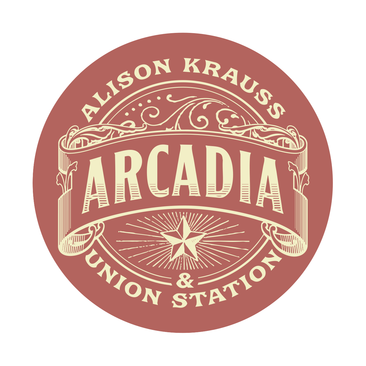 Arcadia Red Round Sticker